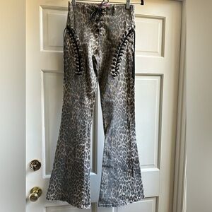 Cheetah or Leopard Lace Up Pants